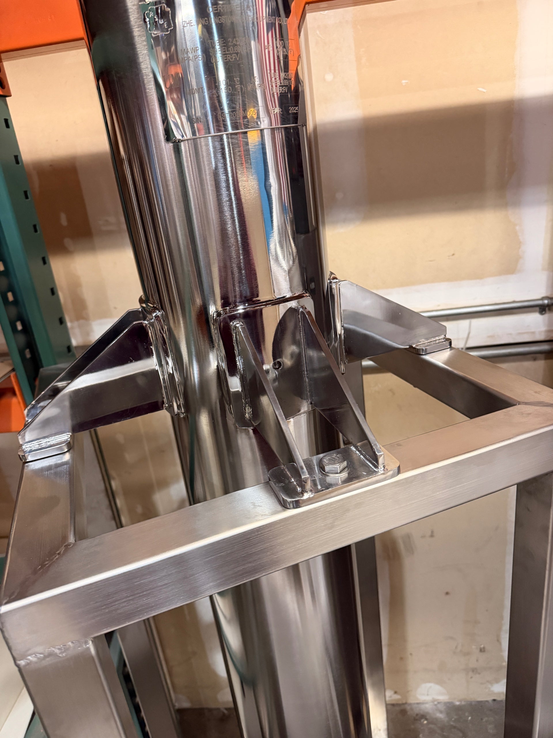 Heat Rack Machine ASME - Jacketed Tube and Shell Heat Exchanger on 2